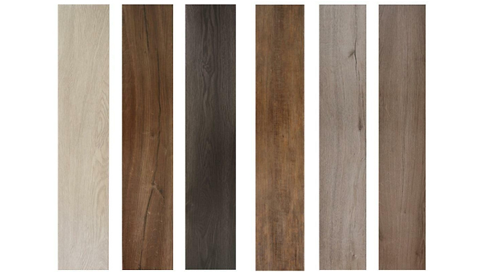 5m² Wooden Laminate Adhesive Floor Tiles - 4 Colours