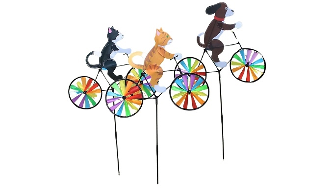 Go Groopie Justgiftdirect Animal Riding Rainbow Bicycle Windmill - 3 Designs