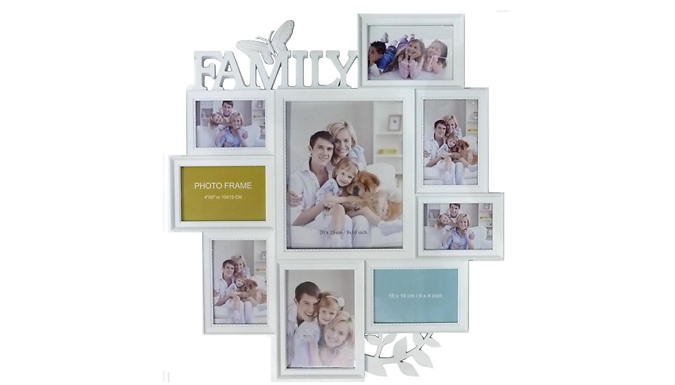 White Nature-Inspired Family Hanging Photo Frame