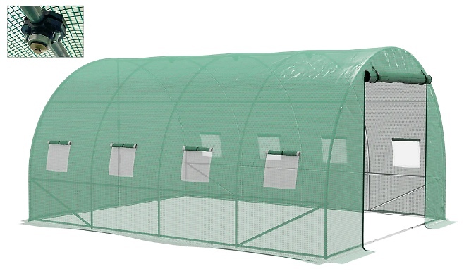 Outsunny Sprinkler System Polytunnel Greenhouse - 4m x 3m!
