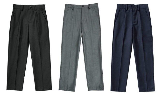 Smart Classic Boys School Trousers - 3 Colours, 8 Sizes!