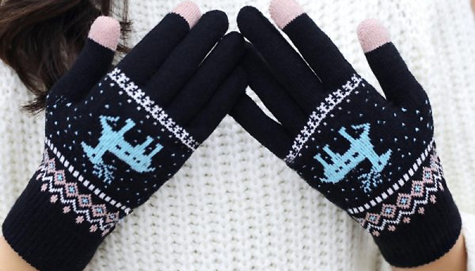 Women's Festive Fair Isle Touch Screen Gloves - 4 Colours