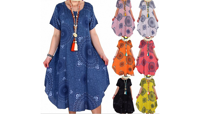 Bohemian Summer Dress - 7 Colours & 6 Sizes