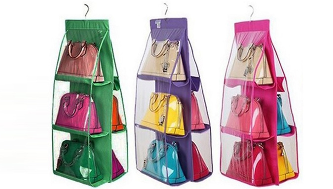 6-Pocket Hanging Handbag Organiser - 3 Colours
