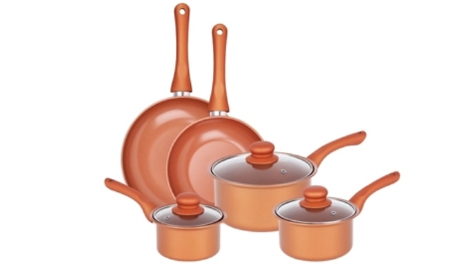 Gr8 Home 8-Piece Copper Carbon-Steel Pan Set