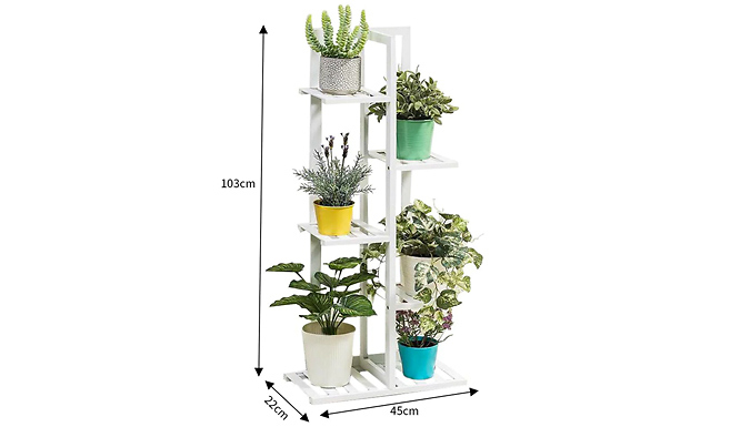 Wooden Multi-Tiered Rustic-Style Plant Stand