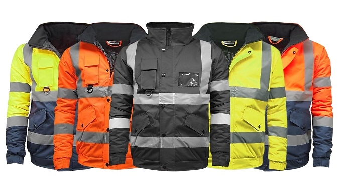 Men's Workwear Hi Vis Safety Jacket - 5 Colours & 6 Sizes