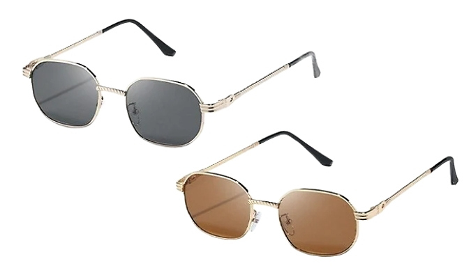 Men's Oval Metal Frame Sunglasses - 2 Colours!