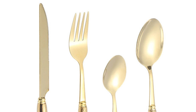 4-Piece Vintage Style Stainless Steel Cutlery Set - 2 Colours
