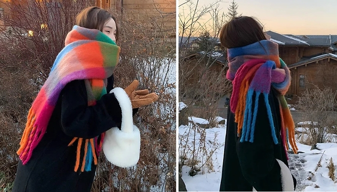 Colourful Chequered Chunky Scarf - 3 Colours!