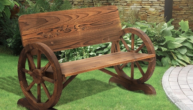 Outsunny 2-Seater Wagon Wheel Bench - 2 Colours!