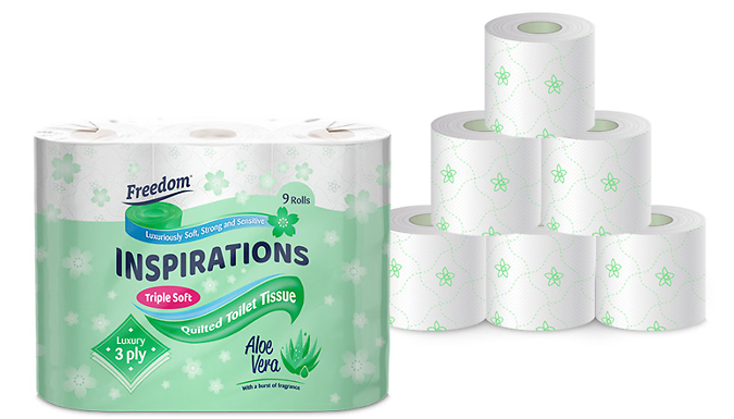 45 or 90 Rolls of Freedom Three-Ply Toilet Paper - 4 Options