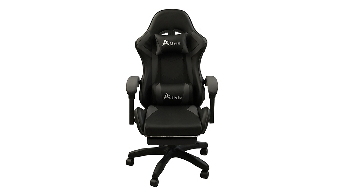 360 Swivel Reclining Gaming Chair with Footrest & Massager - 5 Colours