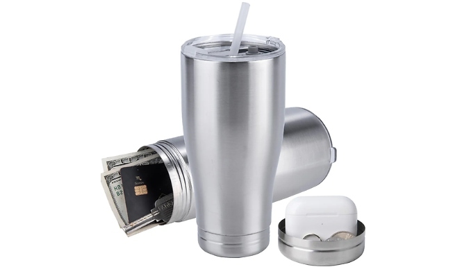 Stainless Steel Water Bottle with Secret Storage Container