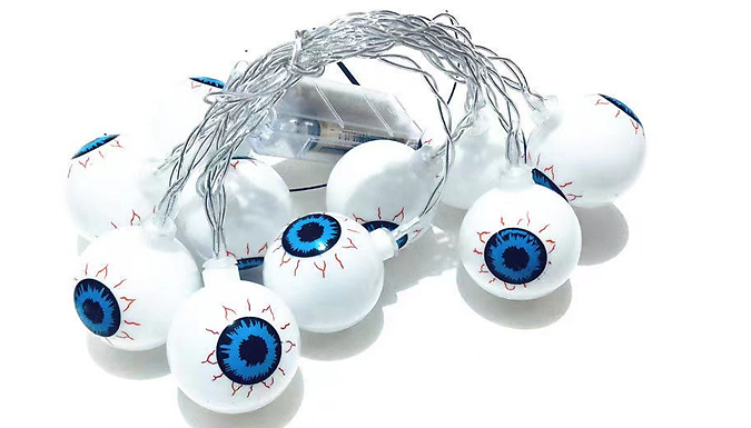 2, 3 or 6 Meter Halloween Eyeball String Lights - 2 Colours