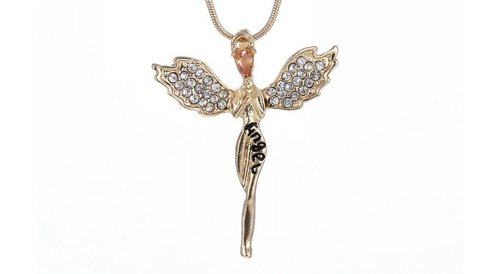 Guardian Angel Necklace With Crystals from Swarovski - 2 Colours
