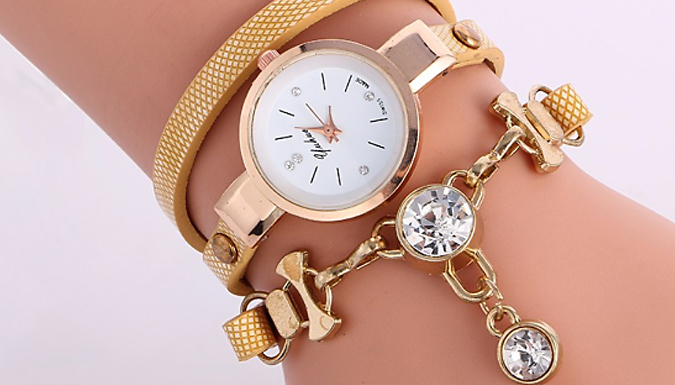 Crystal Snake Drop Wrap Watch