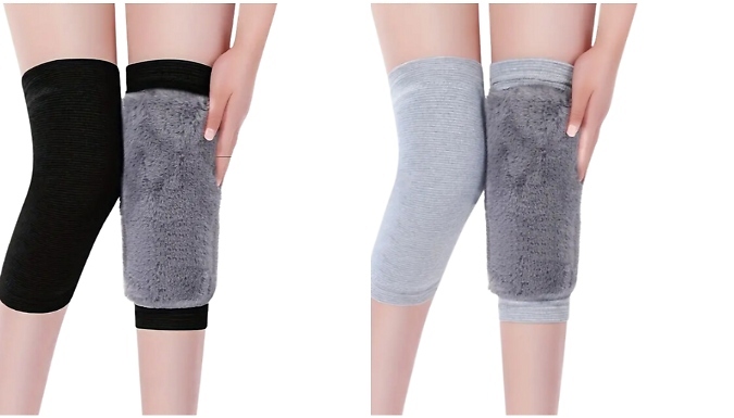 1 or 2-Pack Winter Plush Thermal Knee Braces - 2 Colours