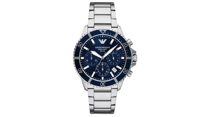 Men's Emporio Armani Solar Chronograph Blue Dial Watch