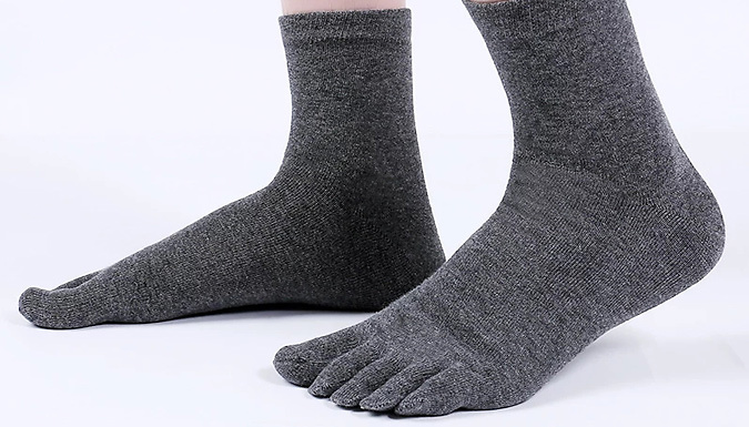 1 or 2-Pack of Unisex Breathable Toe Socks – 5 Colours Deal Price £3.99