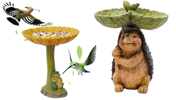 Animal Garden Birdbath - Fox, Hedgehog, Rabbit or Frog. at Go Groopie IE