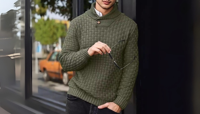 Men’s Stretch Knitted Jumper - 9 Colours & 6 Sizes