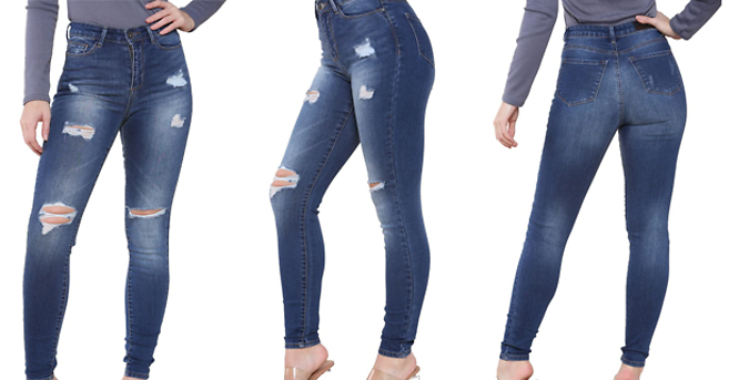 Skinny Ripped Denim Jeans - 3 Colours, 7 Sizes