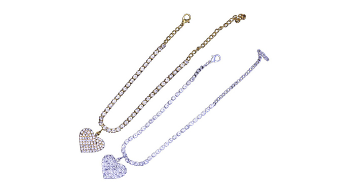 Love Heart Pendant Anklet Chain - 2 Colours