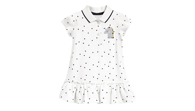 Girls Summer Polka Dot Polo Dress - 6 Sizes