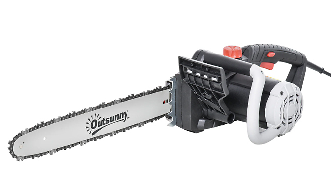 Outsunny Electric Chainsaw With Double Break & Auto-Lubrication