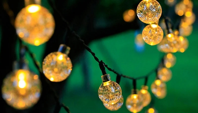 Outdoor Waterproof Solar LED Bubble String Lights - 2 Sizes, 3 Colours!