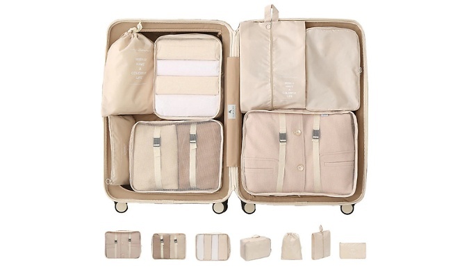 7-Piece Travel Organiser Set - 6 Colours from Go Groopie IE