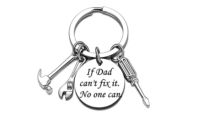 Dad's Tool Engraved Keychain Gift - 2 Designs