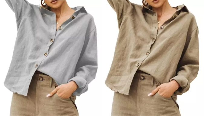 Linen Cotton Button Down Shirt - 5 Colours, 5 Sizes