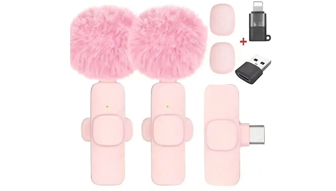Wireless Clip-On Microphone & Receiver Set - Ideal for Vlogging & Content Creation