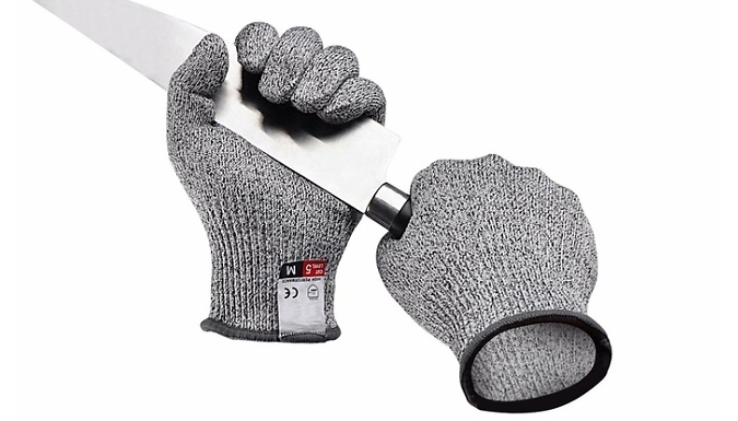 1 or 2-Pack Cut-Resistant Protection Gloves - 5 Sizes