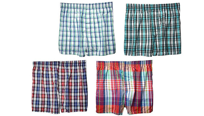 4-Pack of Men's Pattern Loose-Fit Boxer Shorts - 6 Sizes at Go Groopie