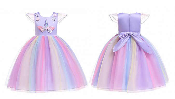Kids' Unicorn Princess Dress - 3 colours & 5 Sizes from Go Groopie IE