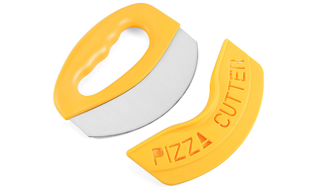 Pizza Cutter with Protective Sheath - 2 Colours at Go Groopie