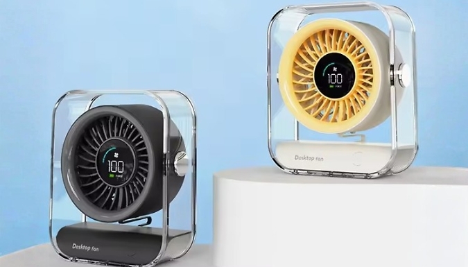 LED Digital Display Desktop Fan - 3 Colours