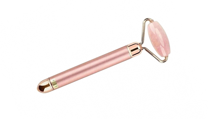 Rose Quartz Electric Facial Roller - With 2 Attachments from Go Groopie IE