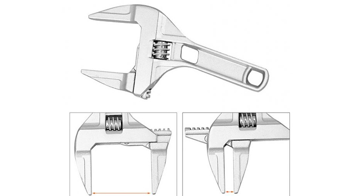 Wide-Jaw Adjustable Screw Wrench