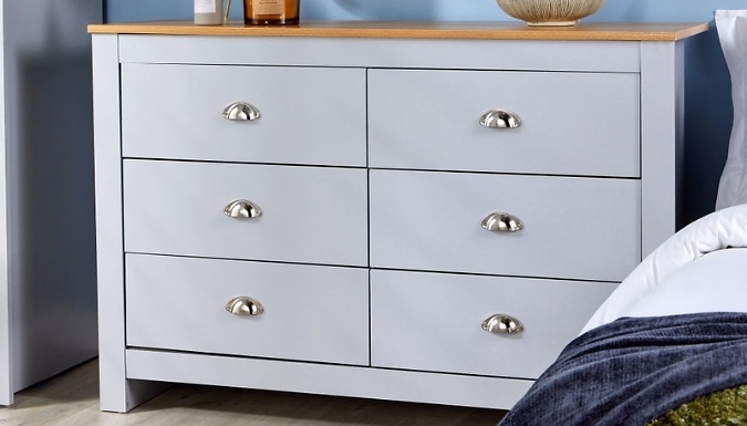 Grey Camden Chest of 6 Drawers