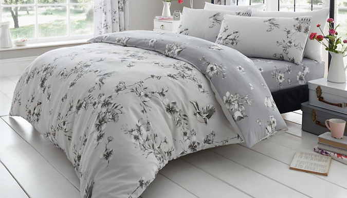 Birds & Blossoms Duvet Set - 3 Sizes & 4 Colours