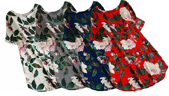 Women’s Floral Print Dress - 5 Sizes & 4 Colours