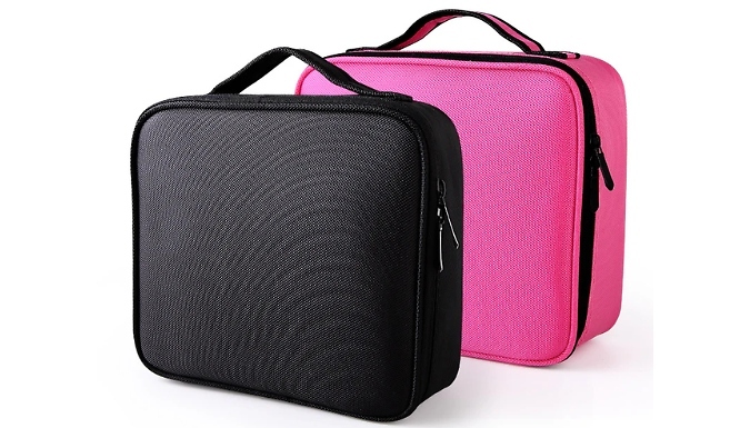 Travel Cosmetic Case with Brush Holder - 2 Colours!