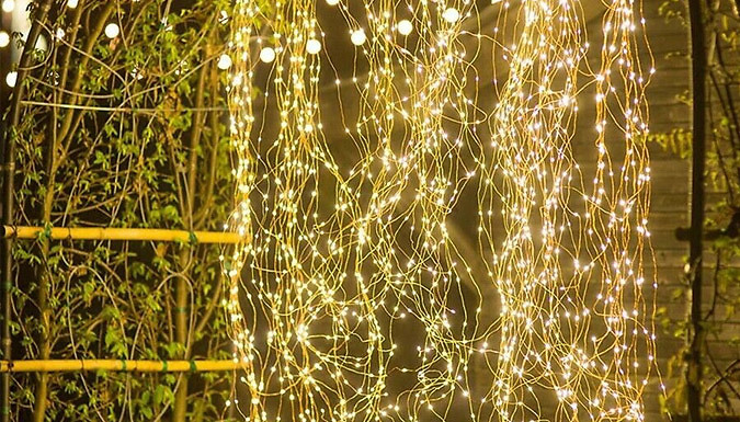 100, 200 or 300-LED Solar Tree Vine String Garden Lights - 3 Colours