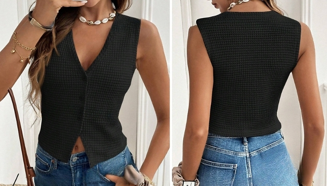 Women’s V-Neck Striped Vest - 6 Colours, 4 Sizes!