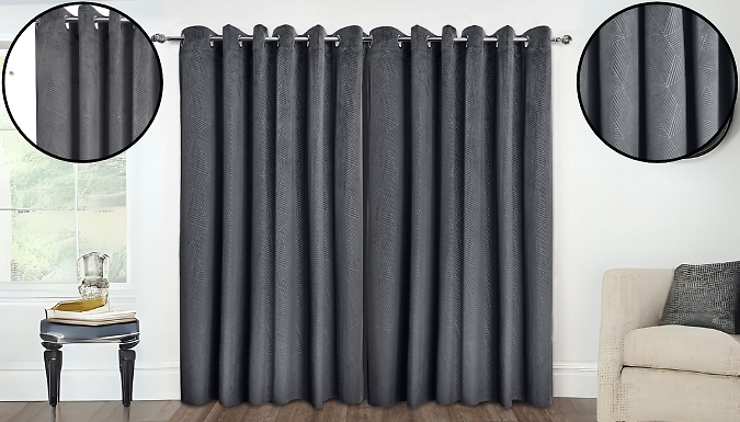 Textured Velvet Blackout Curtains - 5 Colours, 6 Sizes