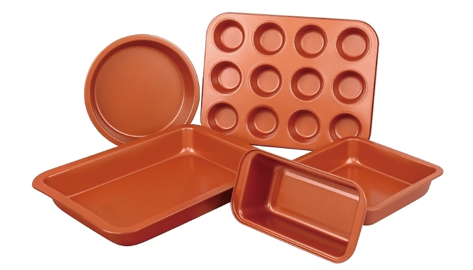 5-Piece Copper Non-Stick Baking Set